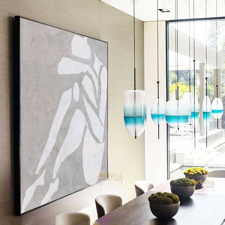 Gray White Nude Painting Abstract Canvas Artwork CVC2Q wall art